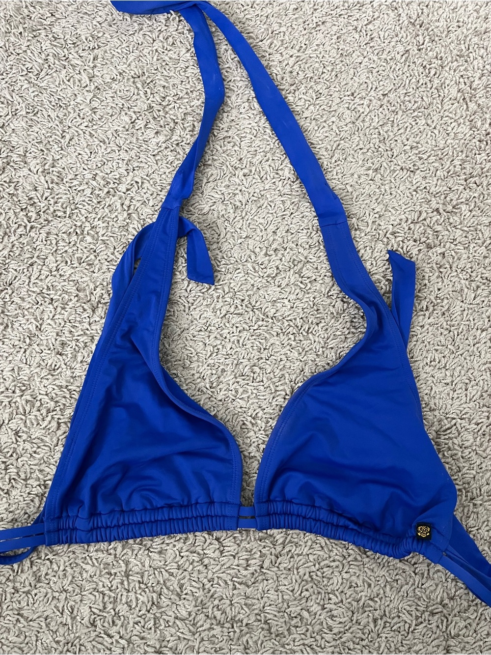 La Vie En Rose royal blue halter bikini top